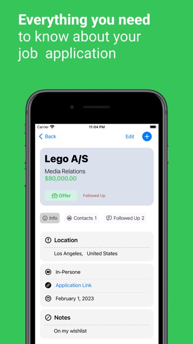 Job search organizer Applied Screenshot