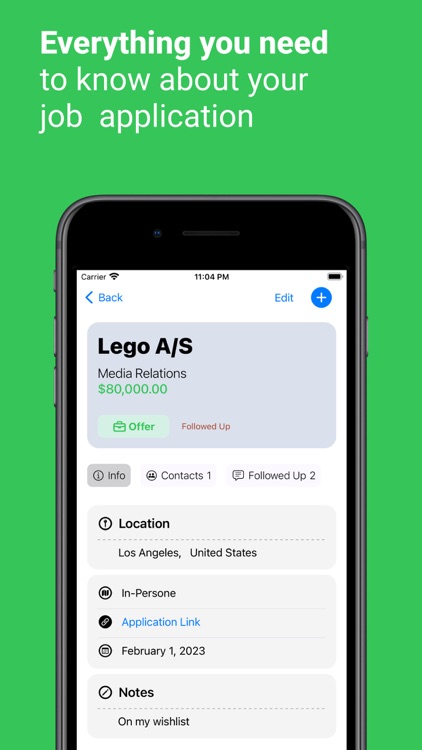 Job search organizer Applied