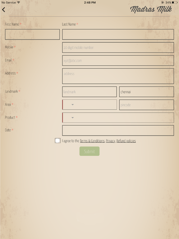 Madras Milk iPad screenshot 2 - Food & Drink app