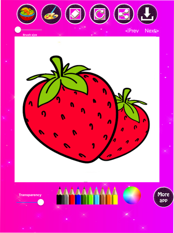 Fruits Coloring & Drawing iPad screenshot