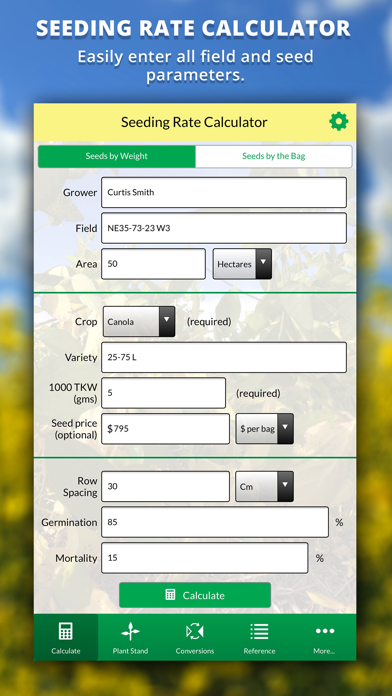 Screenshot #1 pour Agro Seeding Rate Calculator