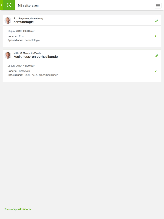 MijnZGV iPad screenshot 2