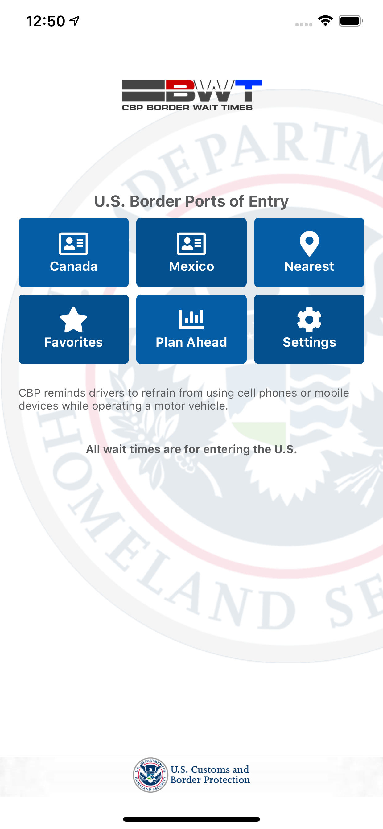 CBP Border Wait Times