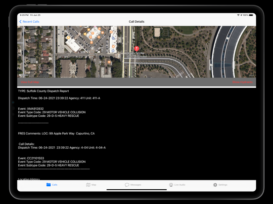 e911 iPad screenshot
