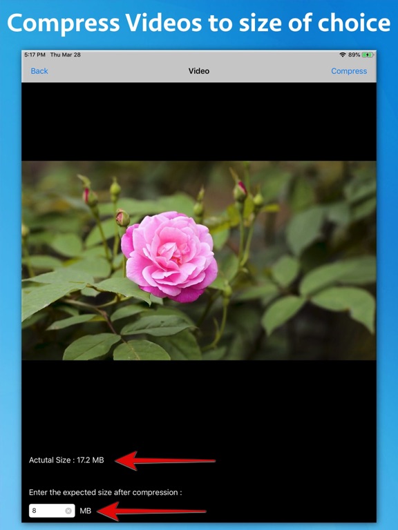 Video-Photo-Audio Compressor iPad screenshot 4 - Photo & Video app