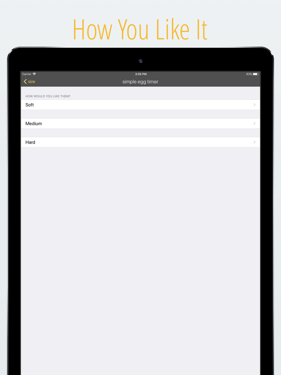Simple Egg Timer iPad screenshot 5 - Food & Drink app
