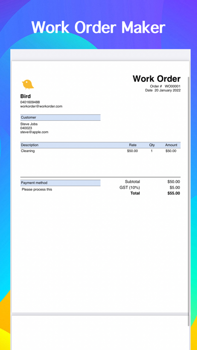 Work Order Maker - WOs Tracker Screenshot