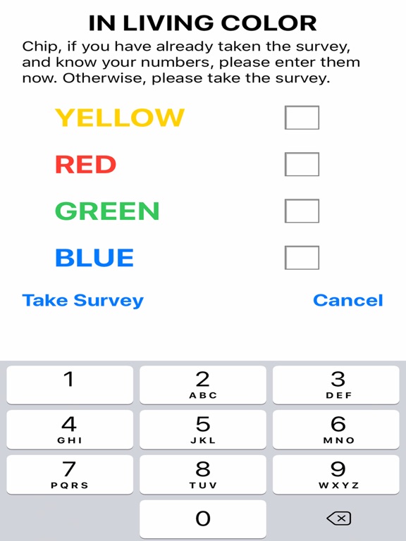 Colors Survey iPad screenshot