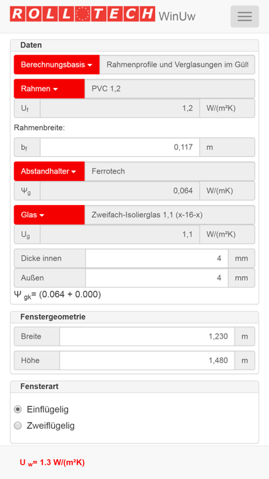 Screenshot #1 pour WinUw ROLLTECH