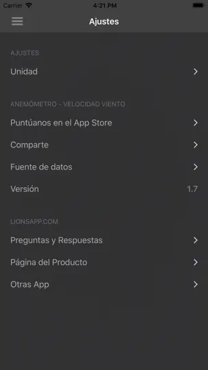 Captura de pantalla de Anemómetro: Velocidad Viento en iPhone 6