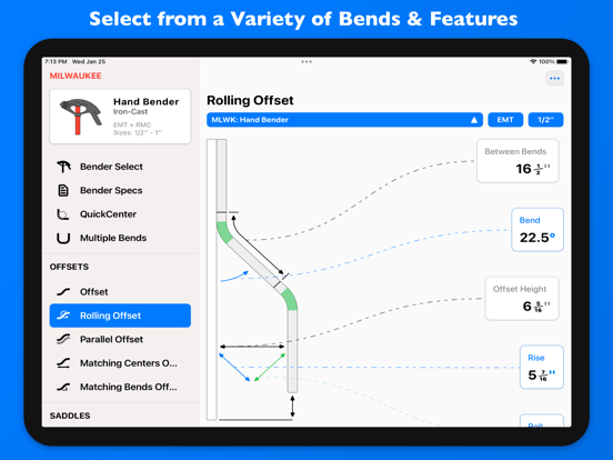 QuickBend: Conduit Bending iPad app afbeelding 1