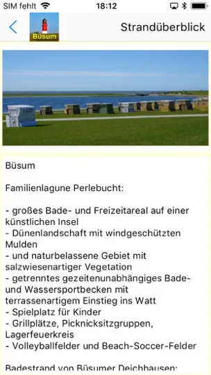 Screenshot von Büsum Urlaubs App auf dem iPhone 8