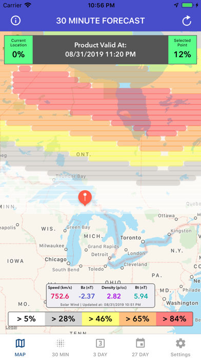 Aurora Forecast & Alerts Screenshot