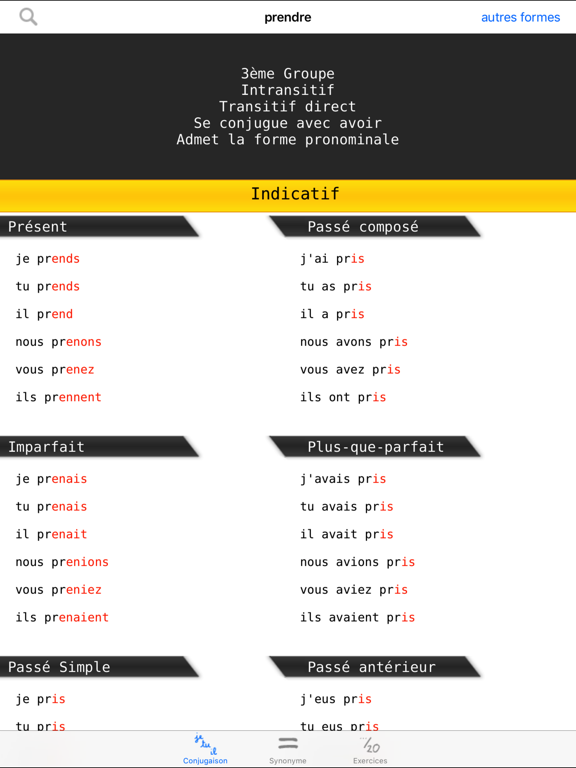 Screenshot #6 pour La conjugaison française
