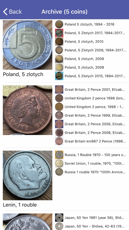 Coinoscope: visual coin search