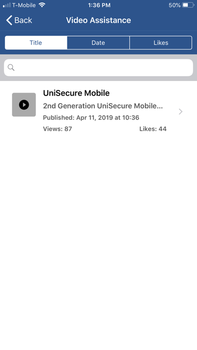 UniSecure Mobile Screenshot