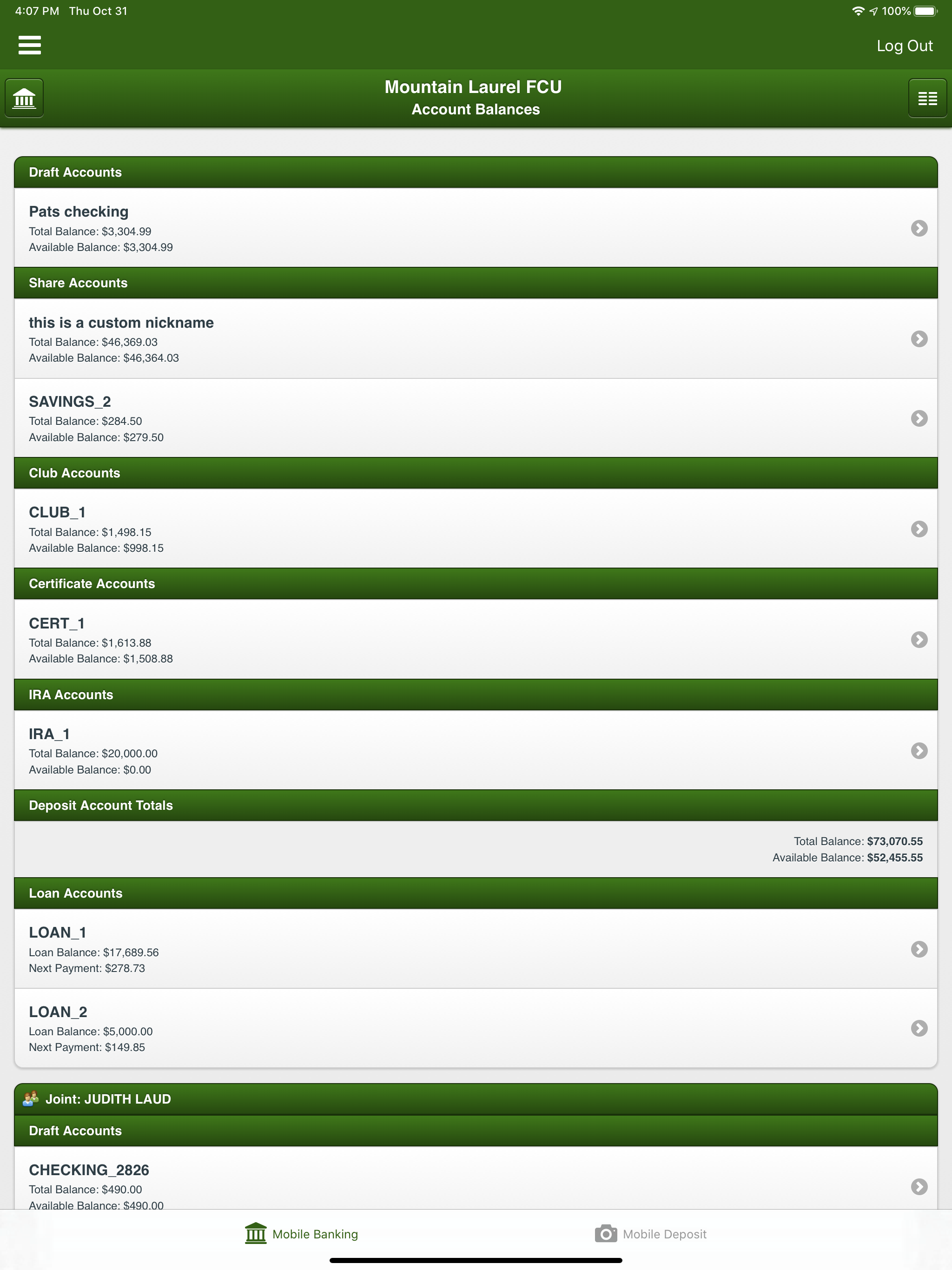 Mountain Laurel FCU screenshot 6