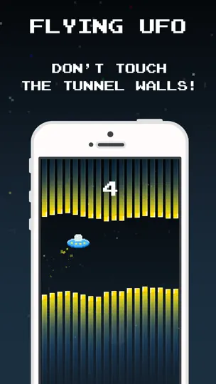 Screenshot von Flying Ufo – Space Tunnel auf dem iPhone 1