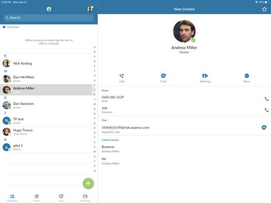 AspenUC iPad screenshot 2 - Productivity app