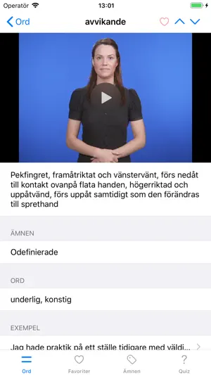 Svenskt teckenspråkslexikon screenshot 1