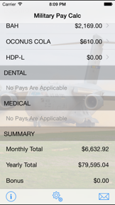 Military Pay Calc screenshot