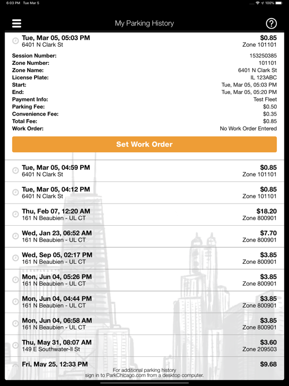ParkChicago®Fleet iPad screenshot