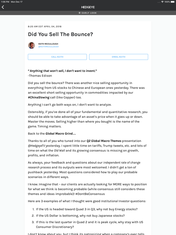 Screenshot #6 pour Hedgeye - App