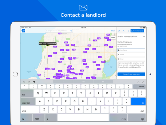 Zillow Rentals iPad app afbeelding 5