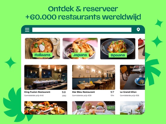 TheFork- reserveer restaurant iPad app afbeelding 2