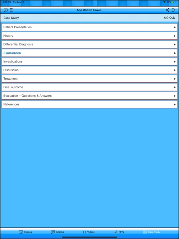 Myasthenia Gravis iPad screenshot