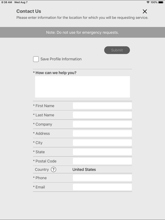 Crown Service Request iPad screenshot 4 - Business app