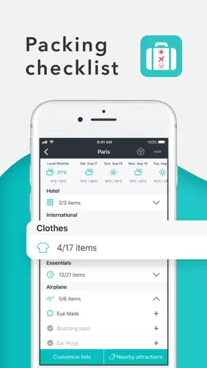 Packr Travel Packing List screenshot 1