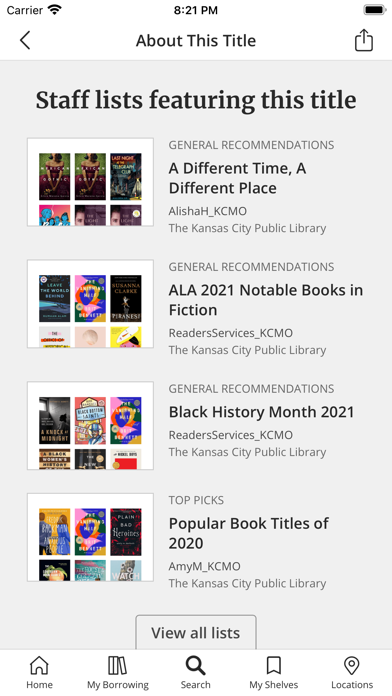 Kansas City Public Library Screenshot