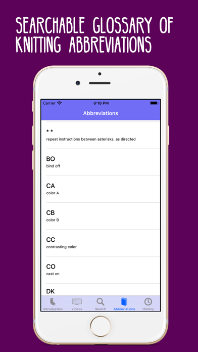 KnittingHelp Video Reference iPhone screenshot 5 - Education app