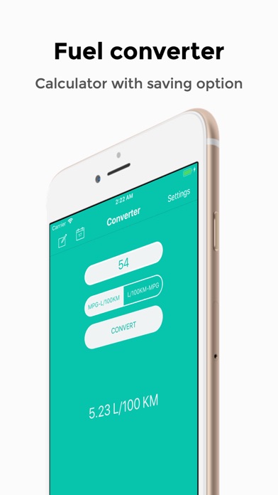 Screenshot #1 pour Fuel Calculator: MPG Converter