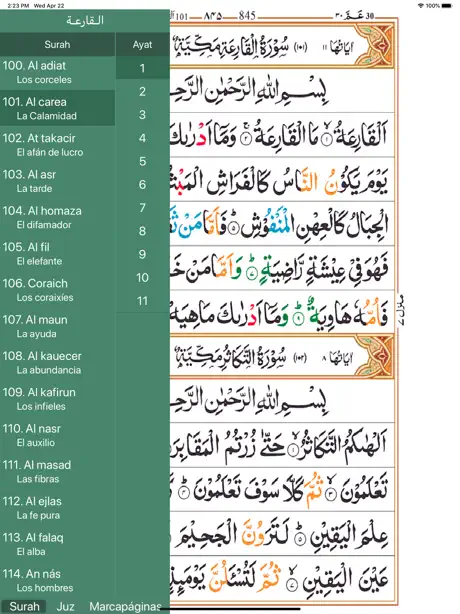 Hafizi Corán coloreado