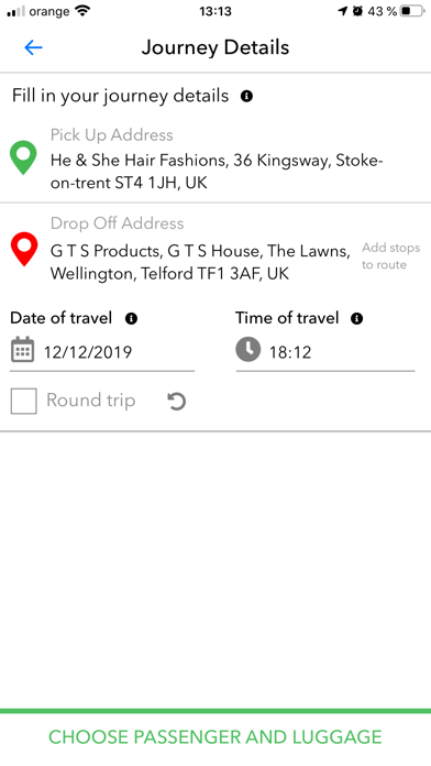 Screenshot #1 pour Twelve Client Airport Transfer