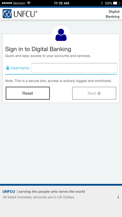 UNFCU Digital Banking Screenshot