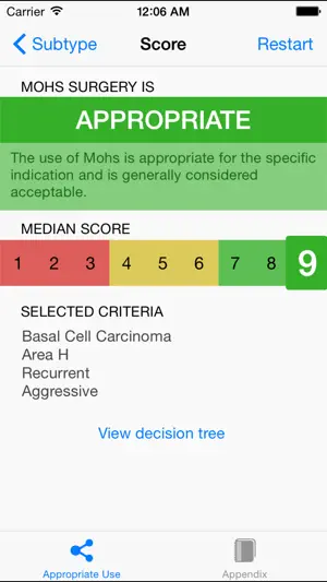 Mohs Appropriate Use Criteria screenshot 3