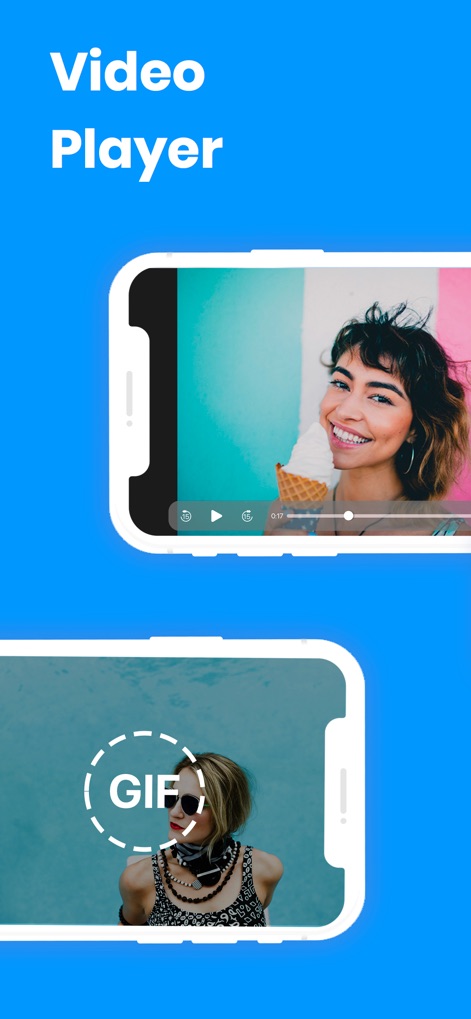 PV - Secret Photo Album - Users can enjoy media within the app, featuring a dedicated video player with playback controls and GIF support.