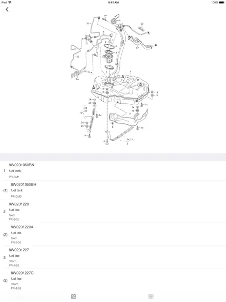 Car parts for Audi - diagrams