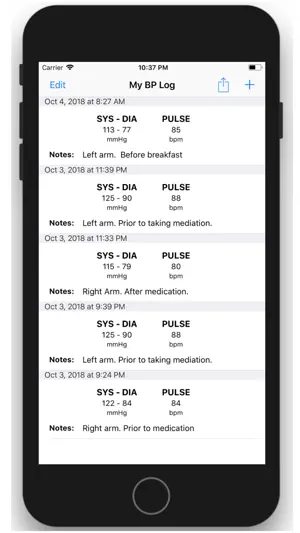 My Blood Pressure Journal screenshot 2
