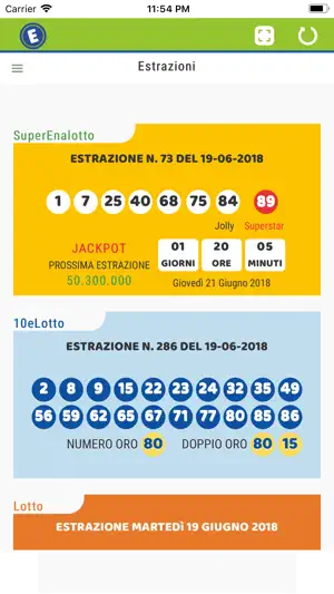 Estrazioni Lotto SuperEnalotto screenshot 1