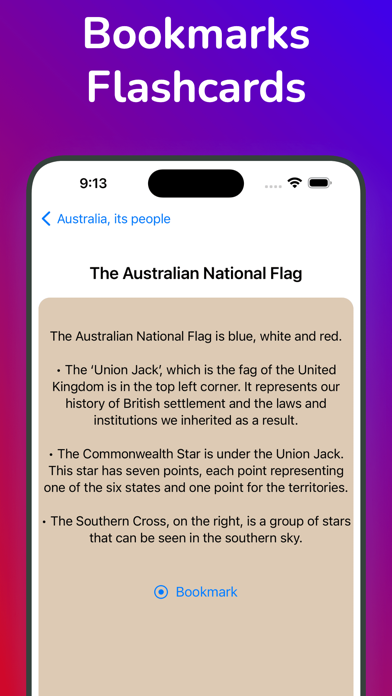 Australian Citizenship Test. Screenshot