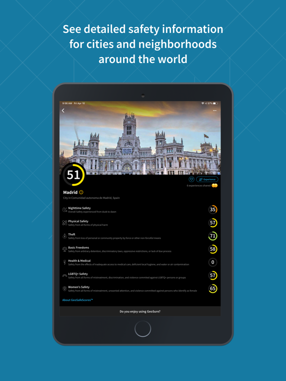 GeoSure iPad screenshot 4 - Travel app
