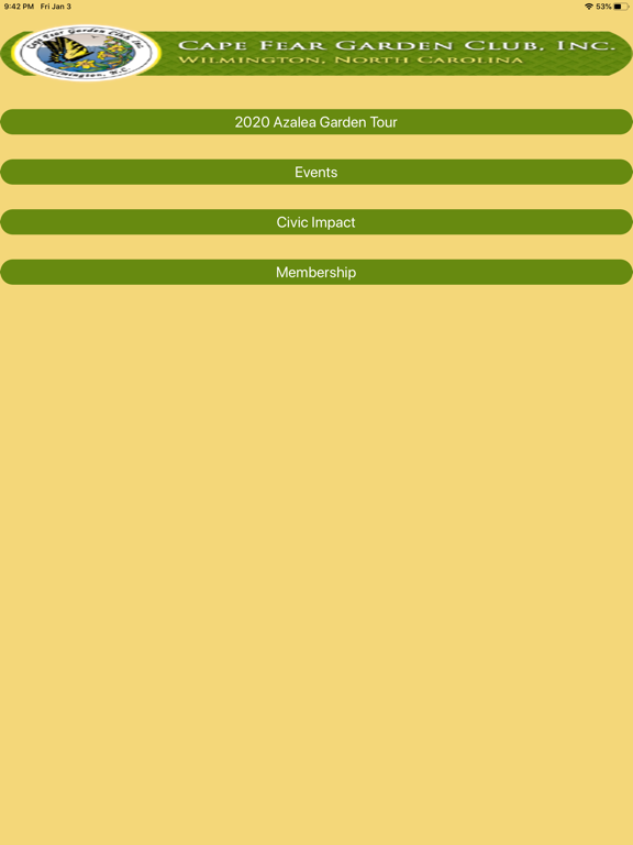 Cape Fear Garden Club iPad screenshot