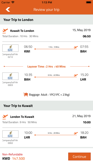 FlyBooking iPhone screenshot 8 - Travel app