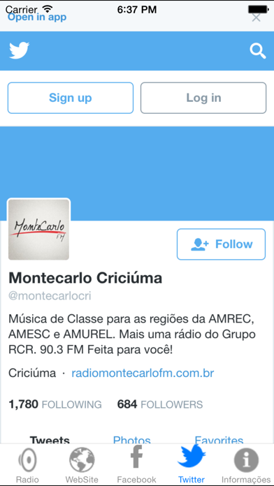 Rádio Montecarlo FM Criciúma screenshot