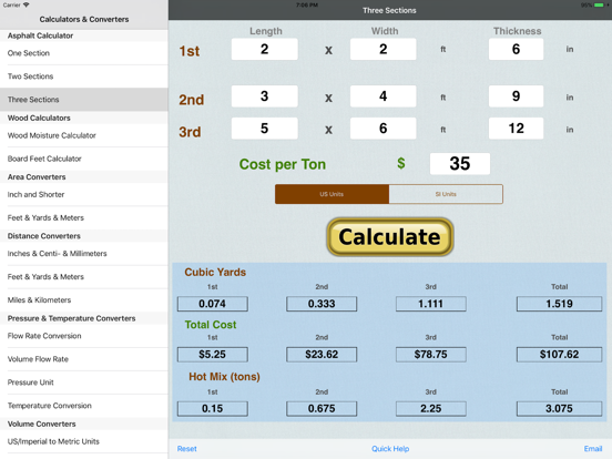 Asphalt, Wood Moisture, Board iPad screenshot 1 - Productivity app