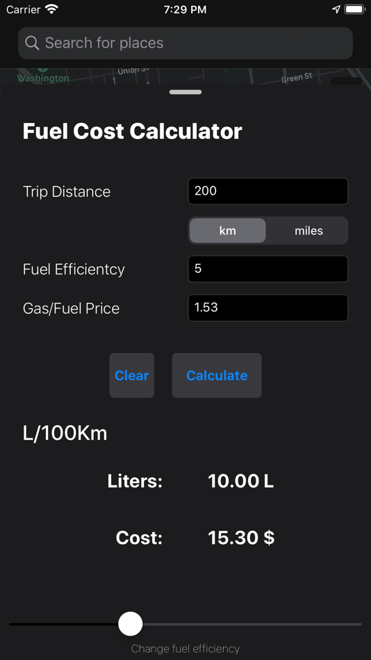 #3. Fuel Cost Calculator - Maps (iOS) Podle: Nikola Veljic